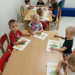 Na zdjęciu dzieci z grupy Biedronki świętują Dzień Przedszkolaka 20.09.2020